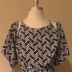 Cold shoulder top and coordinating crop bottoms